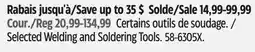 Canadian Tire Mastercraft Selected Welding and Soldering Tools offer