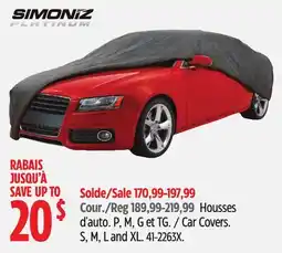 Canadian Tire Simoniz platinum Car Covers. S, M, L and XL offer