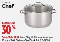 Canadian Tire Master Chef 10-Qt Stainless-Steel Stock Pot offer