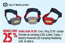 Canadian Tire Outbound Battery-Powered LED Camping Headlamp, 3-Pk offer