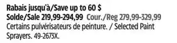 Canadian Tire Selected Paint Sprayers offer