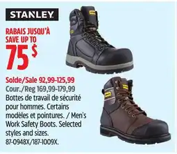 Canadian Tire Stanley Men's Work Safety Boots offer