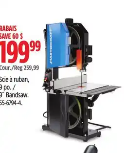 Canadian Tire Mastercraft 9˝ Bandsaw offer