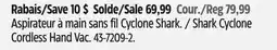 Canadian Tire Shark Cyclone Cordless Hand Vac offer