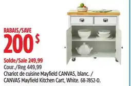 Canadian Tire CANVAS Mayfield Kitchen Cart, White offer