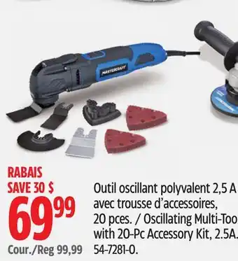 Canadian Tire Mastercraft Oscillating Multi-Tool with 20-Pc Accessory Kit, 2.5A offer