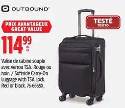 Canadian Tire Outbound Softside Carry-On Luggage with TSA Lock offer
