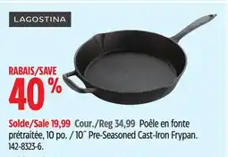 Canadian Tire LAGOSTINA 10˝ Pre-Seasoned Cast-Iron Frypan offer