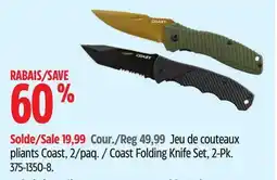Canadian Tire Coast Coast Folding Knife Set, 2-Pk offer