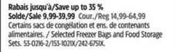Canadian Tire Selected Freezer Bags and Food Storage Sets offer