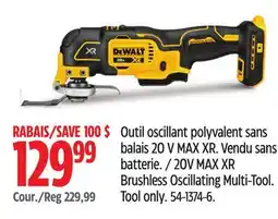 Canadian Tire Dewalt 20V MAX XR Brushless Oscillating Multi-Tool offer