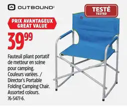 Canadian Tire Outbound Director's Portable Folding Camping Chair offer