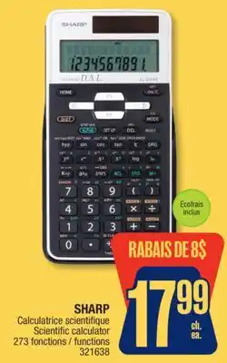 Jean Coutu SHARP Scientific calculator offer