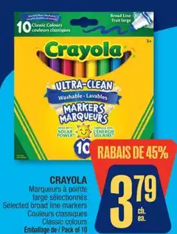 Jean Coutu CRAYOLA Selected broad line markers offer