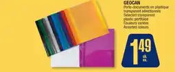 Jean Coutu GEOCAN Selected transparent plastic portfolios offer