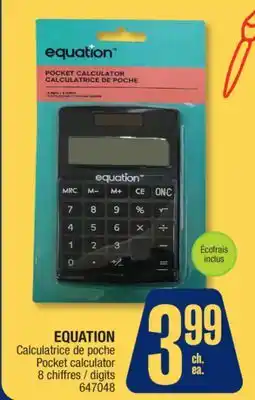 Jean Coutu EQUATION Pocket calculator offer