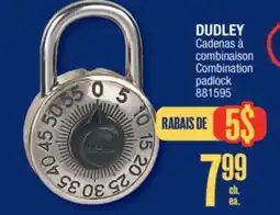 Jean Coutu DUDLEY Combination padlock offer