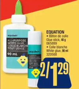 Jean Coutu EQUATION Glue stick, White glue offer
