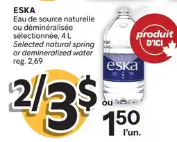 Brunet ESKA Eau de source naturelle ou déminéralisée sélectionnée offer