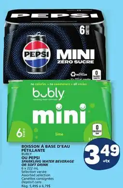 Marché Bonichoix BUBLY OR PEPSI SPARKLING WATER BEVERAGE OR SOFT DRINK offer