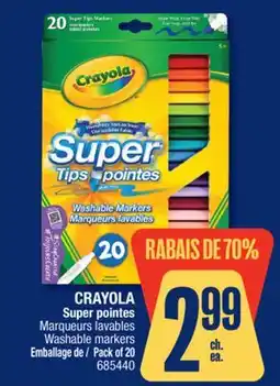 Jean Coutu CRAYOLA Super Tips Washable markers offer