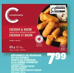 Marché Bonichoix COMPLIMENTS FROZEN CHEESE STICKS OR JALAPEÑOS STUFFED WITH CREAM CHEESE offer