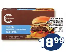 Marché Bonichoix COMPLIMENTS FROZEN SIRLOIN BEEF BURGERS offer