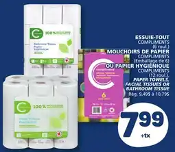 Marché Bonichoix COMPLIMENTS PAPER TOWELS, FACIAL TISSUES OR BATHROOM TISSUE offer