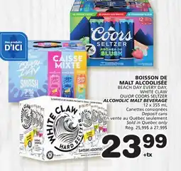 Marches Tradition BEACH DAY EVERY DAY, WHITE CLAW OR COORS SELTZER ALCOHOLIC MALT BEVERAGE offer