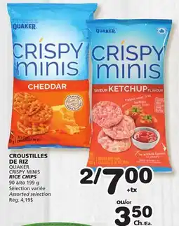 Marches Tradition QUAKER CRISPY MINIS RICE CHIPS offer