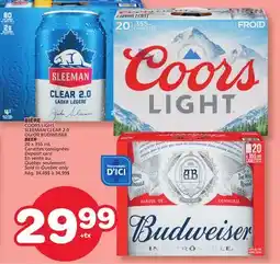 Marches Tradition COORS LIGHT, SLEEMAN CLEAR 2.0 OR BUDWEISER BEER offer