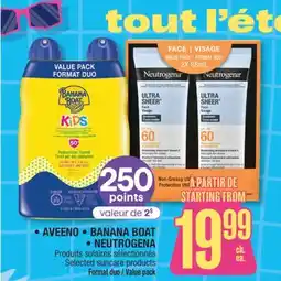 Jean Coutu AVEENO, BANANA BOAT or NEUTROGENA offer