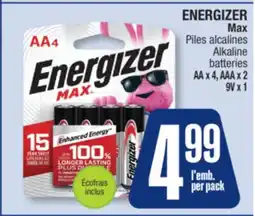 Jean Coutu ENERGIZER Max Alkaline batteries offer