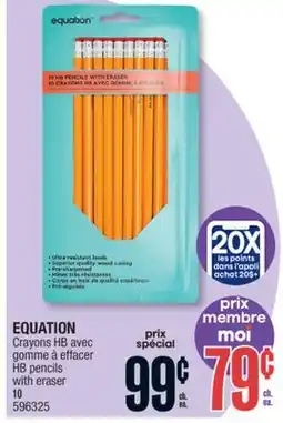 Jean Coutu EQUATION Crayons HB pencils with eraser offer