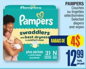 Jean Coutu PAMPERS Selected diapers and wipes offer