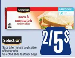 Jean Coutu SELECTION Selected slide fastener bags offer
