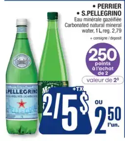 Jean Coutu PERRIER, S.PELLEGRINO Carbonated natural mineral water offer