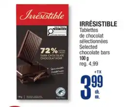 Jean Coutu IRRÉSISTIBLE Selected chocolate bars offer