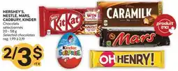 Brunet HERSHEY'S, NESTLÉ, MARS, CADBURY, KINDER Chocolats sélectionnés offer