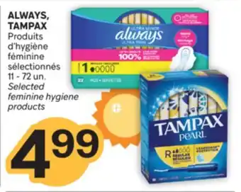 Brunet ALWAYS, TAMPAX Produits d'hygiène féminine sélectionnés offer