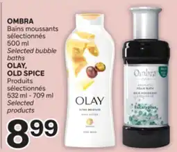 Brunet OMBRA Bains moussants sélectionnés 500 ml, OLAY, OLD SPICE Produits sélectionnés 532 ml - 709 ml offer