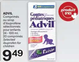Brunet ADVIL Comprimés ou sirop d'ibuprofène sélectionnés pour enfants offer