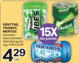 Brunet DENTYNE, TRIDENT, MENTOS Gommes sélectionnées offer