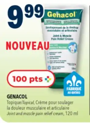 Familiprix Genacol topical cream joint and muscle pain relief arnica & menthol offer