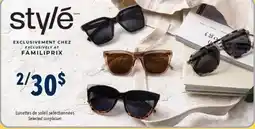 Familiprix STYLÉ, Selected sunglasses offer