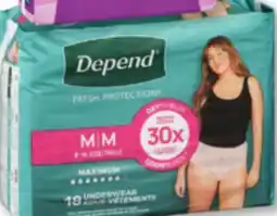 Familiprix Depend Fit-Flex women's incontinence underwear Medium offer