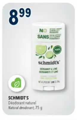 Familiprix Schmidt's deodorant stick Bergamot & Lime offer