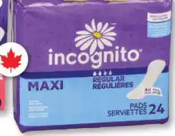 Familiprix INCOGNITO, Selected pads or pantiliners offer