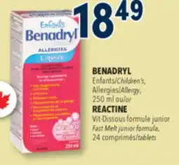Familiprix Benadryl Children's bubble gum flavour allergy liquid offer