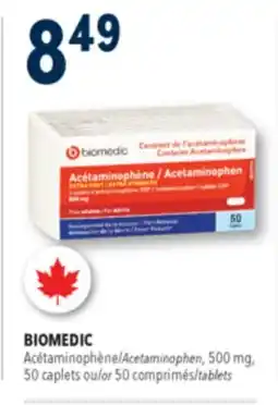 Familiprix Biomedic extra strength acetaminophen caplets for adults 50un offer